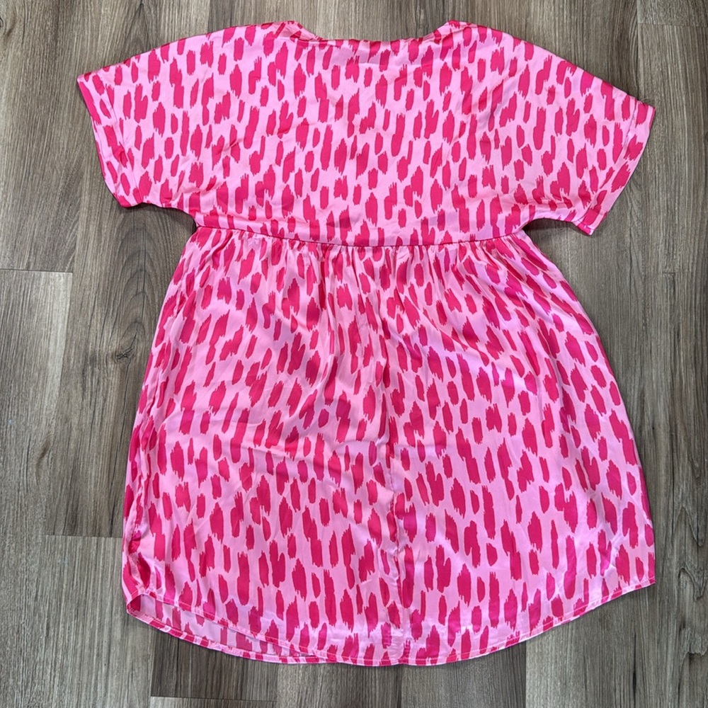 Emily Wonder Pink Abstract Babydoll Dress S | NWT Oversized Lined Feminine‎ - Picture 7 of 9